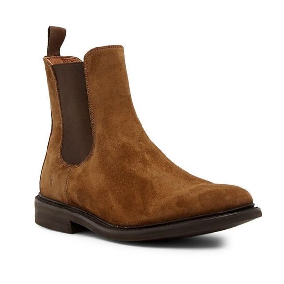 Frye Seth Suede Chelsea Ankle Boots, Camel.  Size 7.5 - Picture 1 of 13